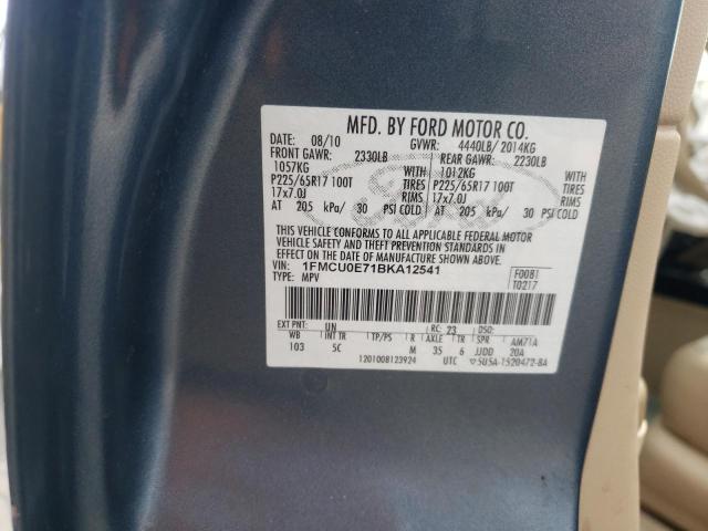 Photo 10 from auction – 2011 FORD ESCAPE LIM with VIN 1FMCU0E71BKA12541