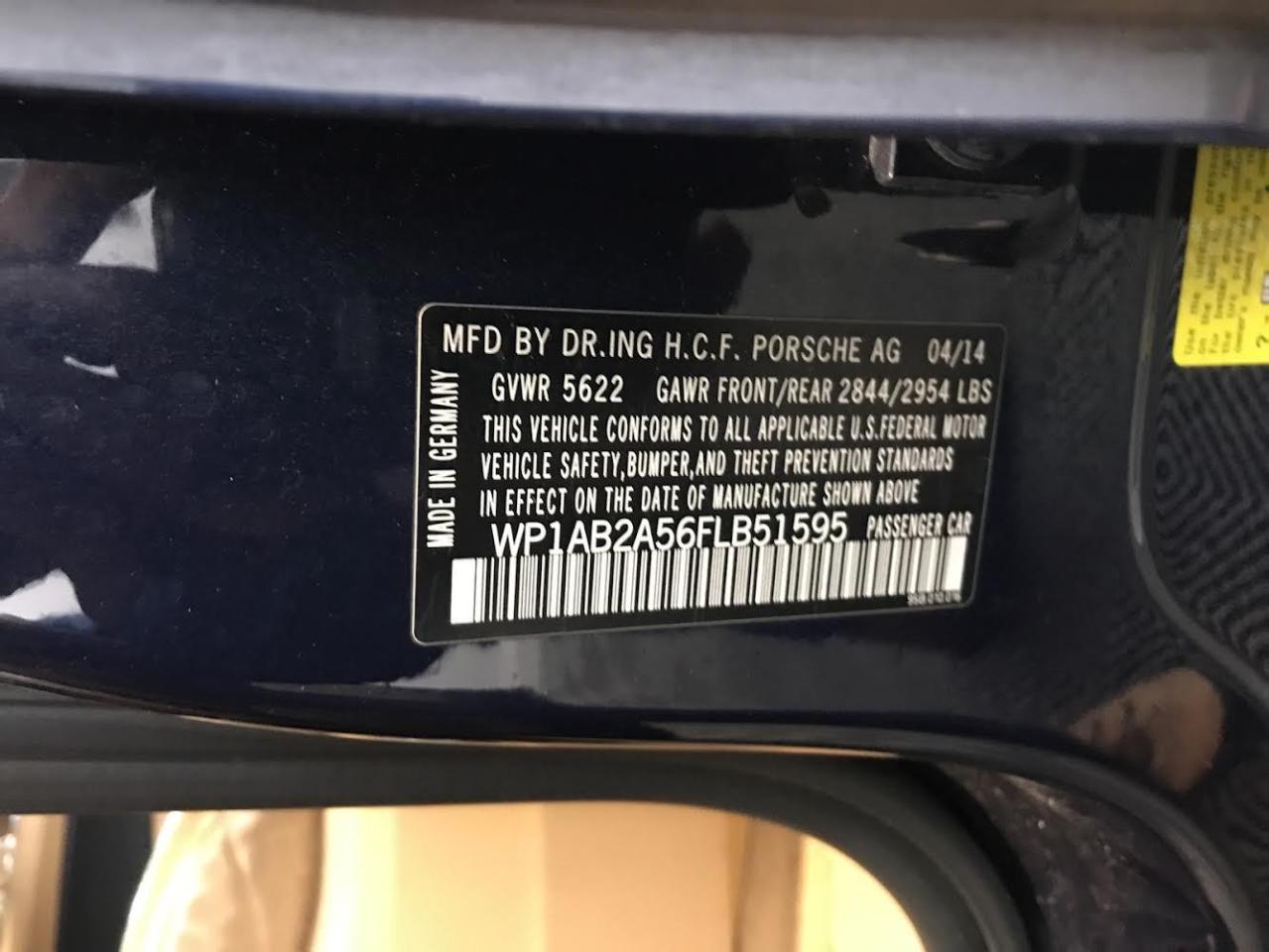 Photo 10 from auction – 2015 PORSCHE MACAN S with VIN WP1AB2A56FLB51595