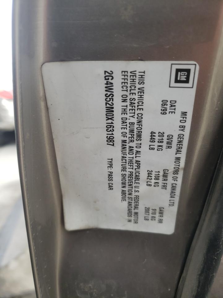 Photo 10 from auction – 1999 BUICK CENTURY CU with VIN 2G4WS52M0X1631987