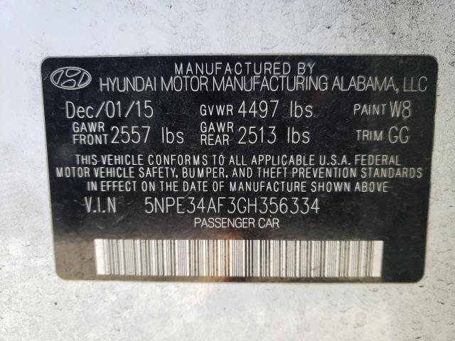 Photo 10 from auction – 2016 HYUNDAI SONATA SPO with VIN 5NPE34AF3GH356334