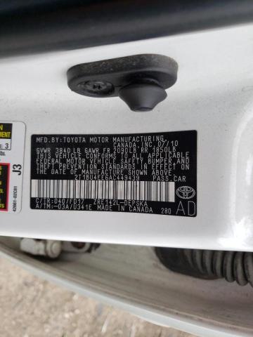 Photo 10 from auction – 2010 TOYOTA COROLLA with VIN 2T1BU4EE6AC449439