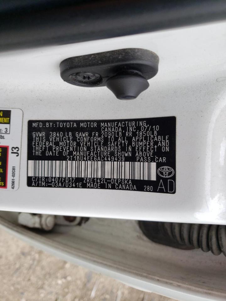 Photo 20 from auction – 2010 TOYOTA COROLLA with VIN 2T1BU4EE6AC449439