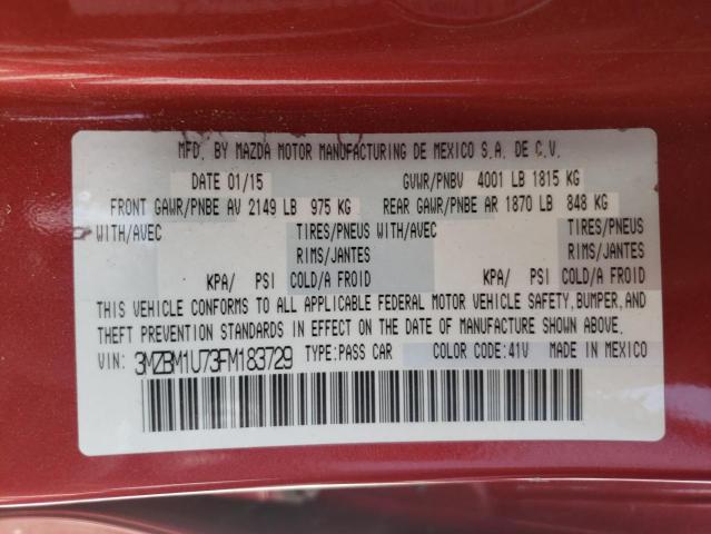Photo 10 from auction – 2015 MAZDA 3 SPORT with VIN 3MZBM1U73FM183729