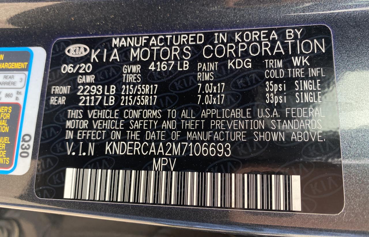 Photo 10 from auction – 2021 KIA SELTOS EX with VIN KNDERCAA2M7106693