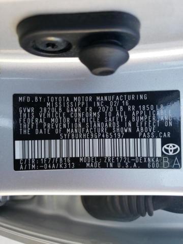 Photo 10 from auction – 2016 TOYOTA COROLLA L with VIN 5YFBURHE9GP465197