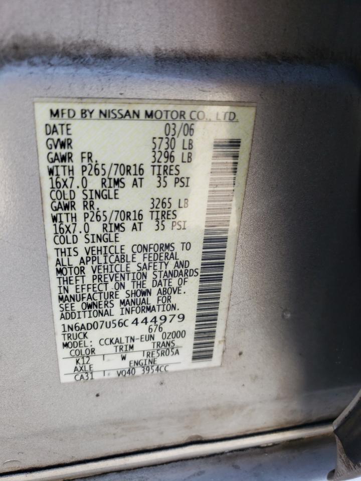 Photo 10 from auction – 2006 NISSAN FRONTIER C with VIN 1N6AD07U56C444979