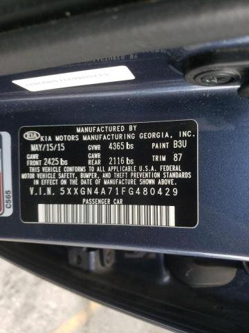 Photo 10 from auction – 2015 KIA OPTIMA EX with VIN 5XXGN4A71FG480429