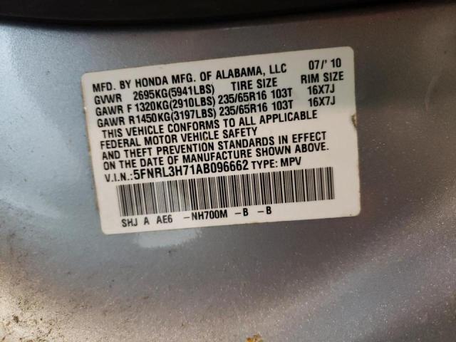 Photo 10 from auction – 2010 HONDA ODYSSEY EX with VIN 5FNRL3H71AB096662