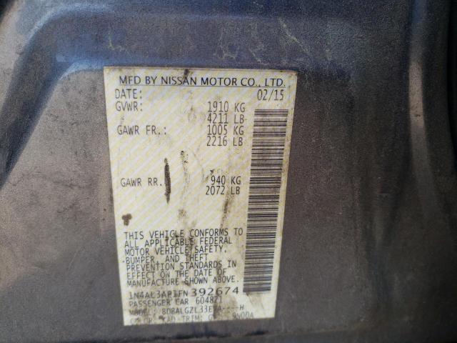 Photo 10 from auction – 2015 NISSAN ALTIMA 2.5 with VIN 1N4AL3AP1FN392674