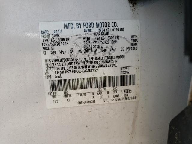 Photo 10 from auction – 2011 FORD EXPLORER L with VIN 1FMHK7F80BGA55721