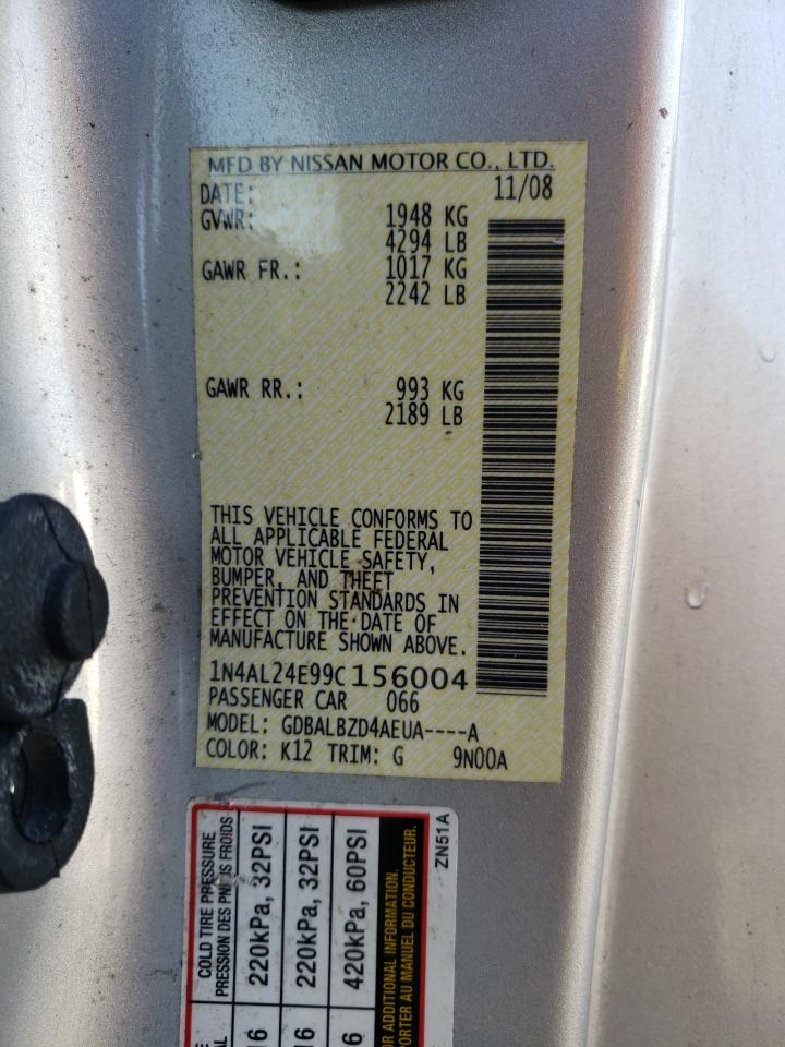 Photo 10 from auction – 2009 NISSAN ALTIMA 2.5 with VIN 1N4AL24E99C156004