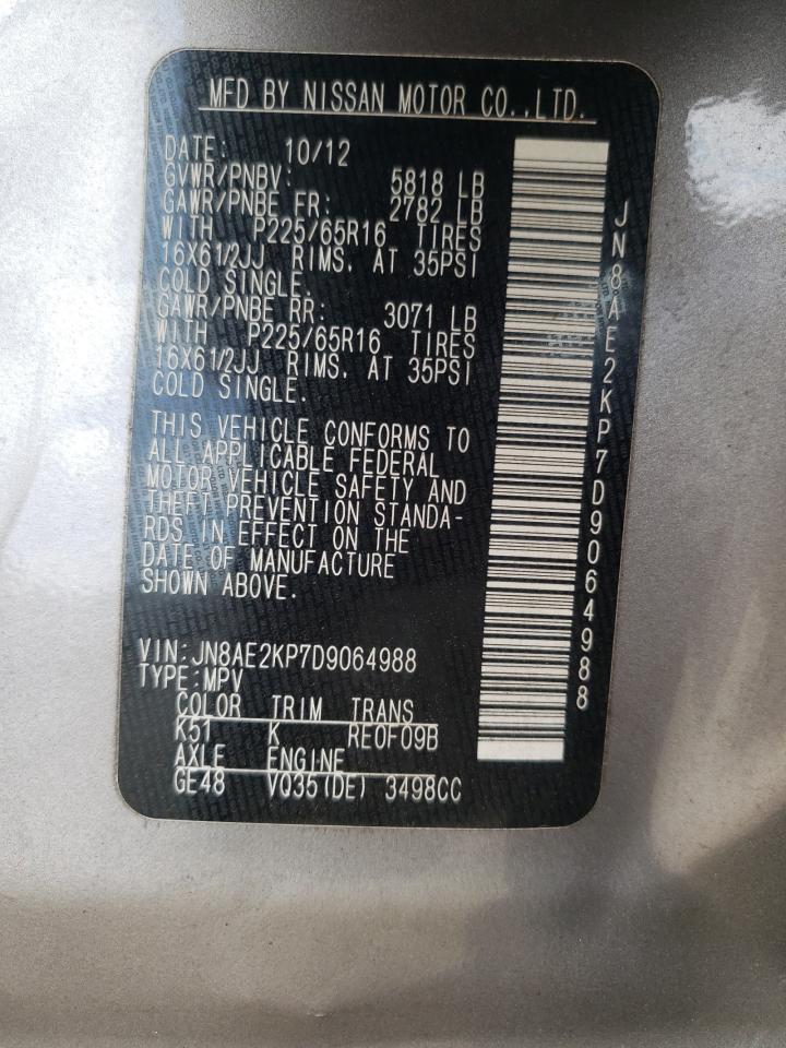 Photo 10 from auction – 2013 NISSAN QUEST S with VIN JN8AE2KP7D9064988