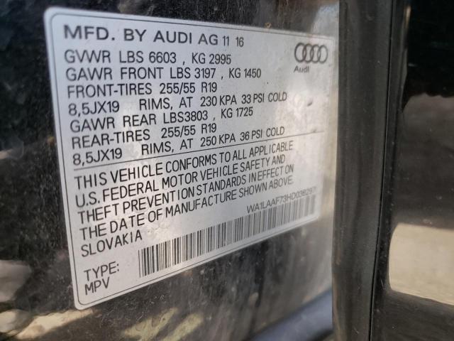 Photo 10 from auction – 2017 AUDI Q7 PREMIUM with VIN WA1LAAF73HD036297