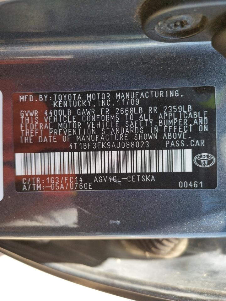 Photo 10 from auction – 2010 TOYOTA CAMRY BASE with VIN 4T1BF3EK9AU088023