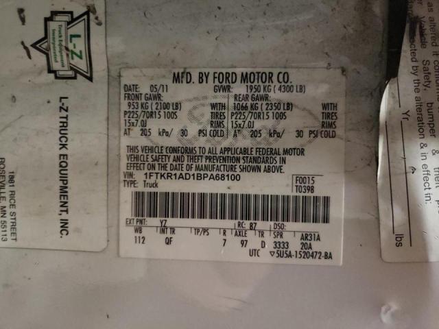 Photo 10 from auction – 2011 FORD RANGER with VIN 1FTKR1AD1BPA68100