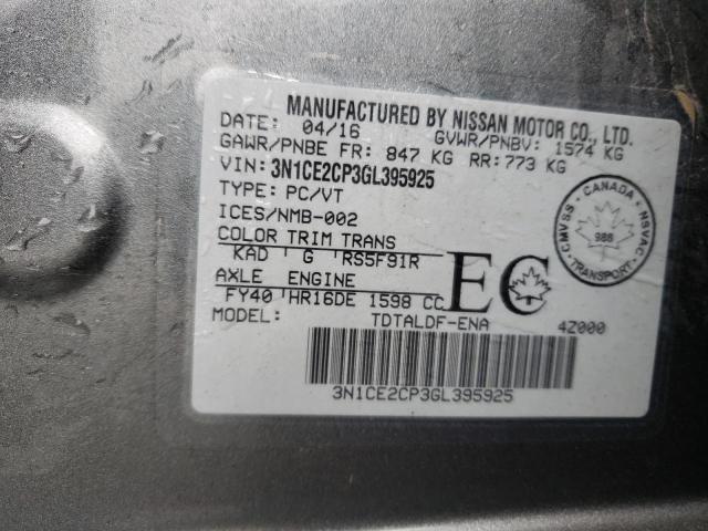 Photo 10 from auction – 2016 NISSAN VERSA NOTE with VIN 3N1CE2CP3GL395925