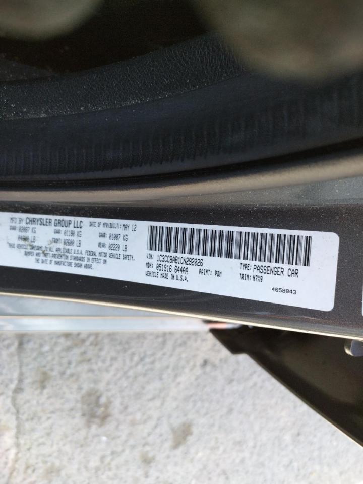 Photo 10 from auction – 2012 CHRYSLER 200 LX with VIN 1C3CCBAB1CN292026