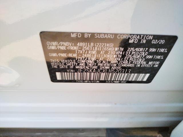 Photo 10 from auction – 2020 SUBARU FORESTER P with VIN JF2SKAJCXLH520313
