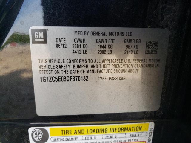Photo 10 from auction – 2012 CHEVROLET MALIBU 1LT with VIN 1G1ZC5E03CF370132