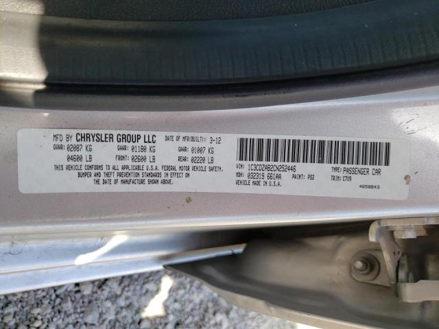 Photo 10 from auction – 2012 DODGE AVENGER SE with VIN 1C3CDZAB2CN252446