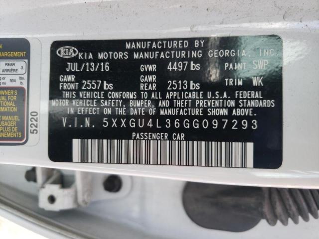 Photo 10 from auction – 2016 KIA OPTIMA EX with VIN 5XXGU4L36GG097293