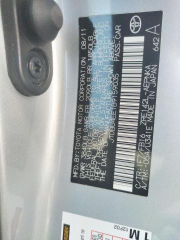 Photo 10 from auction – 2011 TOYOTA COROLLA BA with VIN JTDBU4EE1B9159035