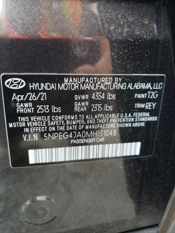 Photo 10 from auction – 2021 HYUNDAI SONATA SE with VIN 5NPEG4JA0MH131048