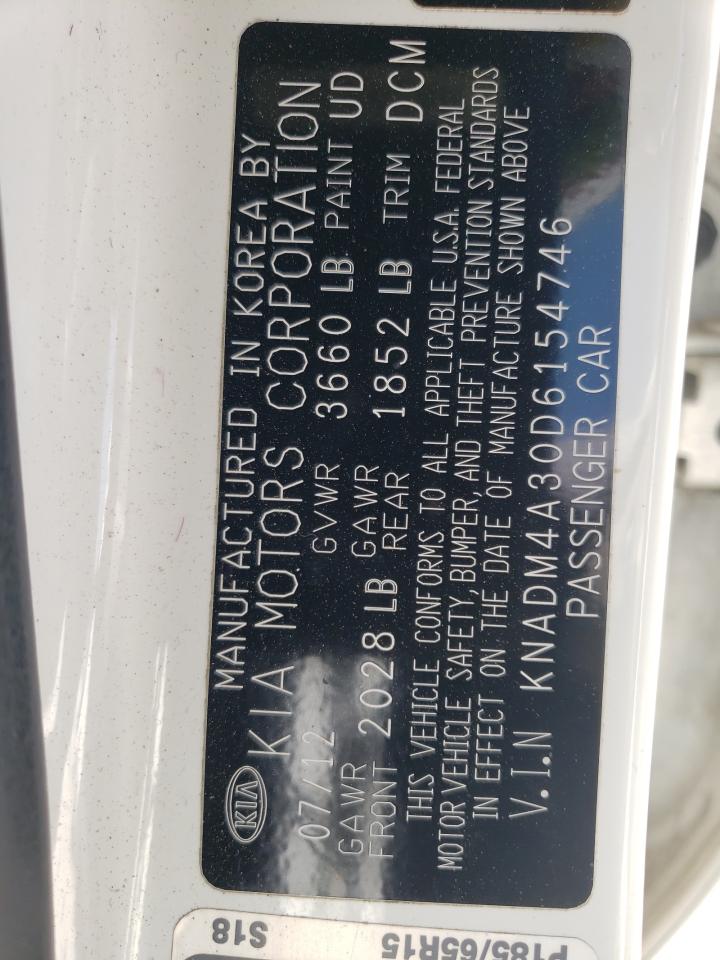 Photo 10 from auction – 2013 KIA RIO LX with VIN KNADM4A30D6154746