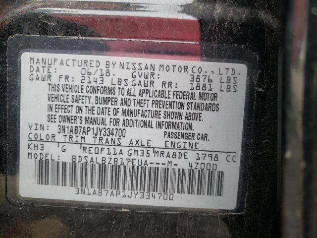 Photo 10 from auction – 2018 NISSAN SENTRA S with VIN 3N1AB7AP1JY334700