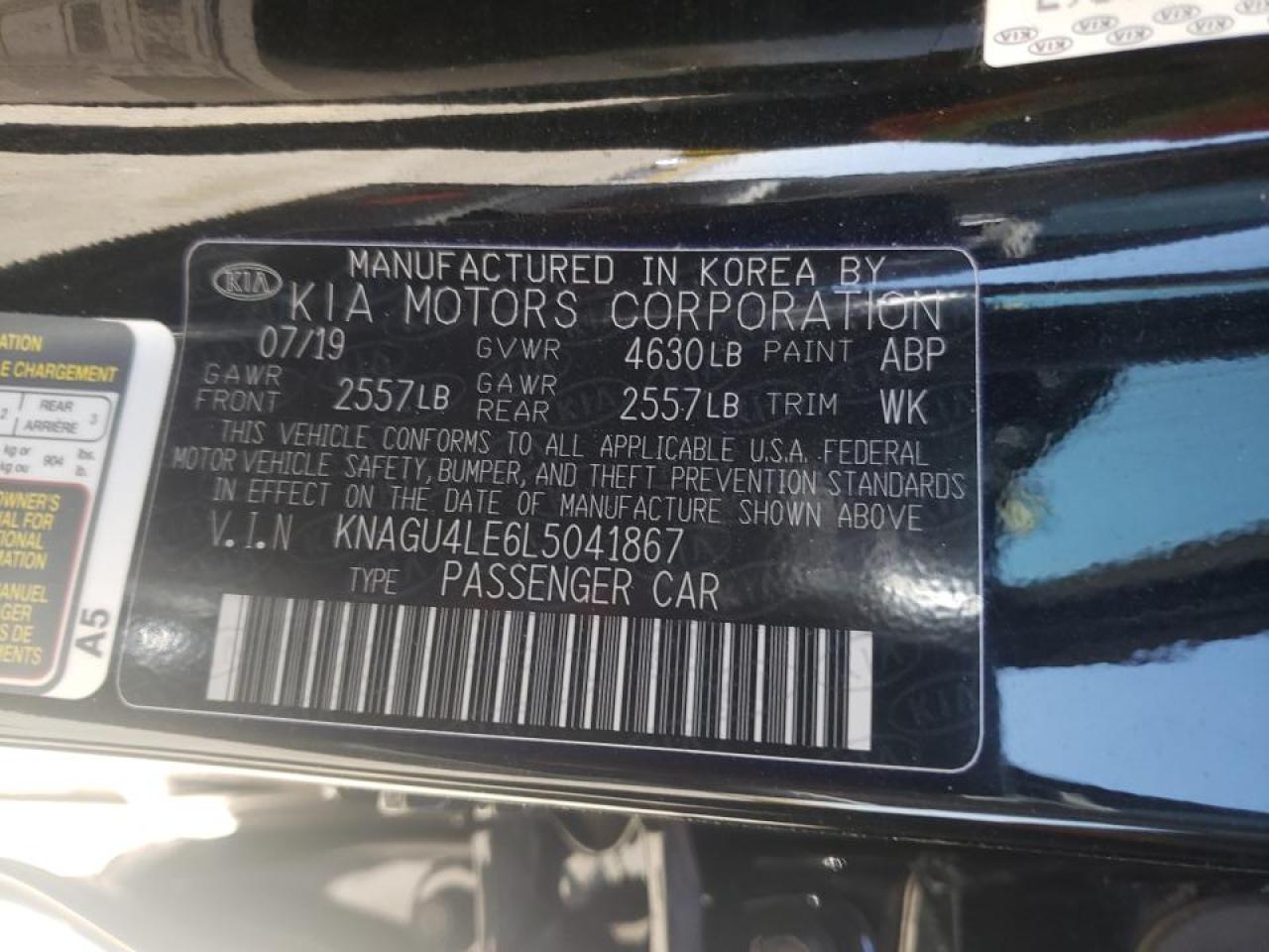 Photo 10 from auction – 2020 KIA OPTIMA HYB with VIN KNAGU4LE6L5041867