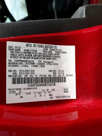 Photo 10 from auction – 2010 FORD FOCUS SES with VIN 1FAHP3GN4AW256258