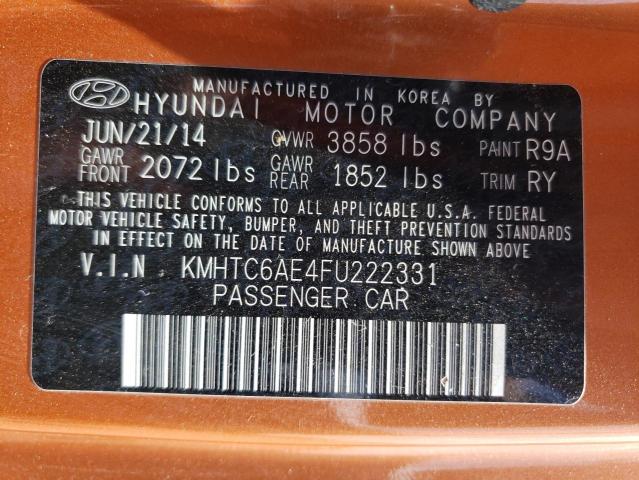 Photo 10 from auction – 2015 HYUNDAI VELOSTER T with VIN KMHTC6AE4FU222331