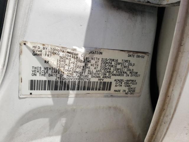 Photo 10 from auction – 2003 TOYOTA RAV4 with VIN JTEGH20V330082742