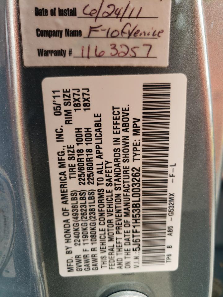 Photo 10 from auction – 2011 HONDA ACCORD CRO with VIN 5J6TF1H53BL003262
