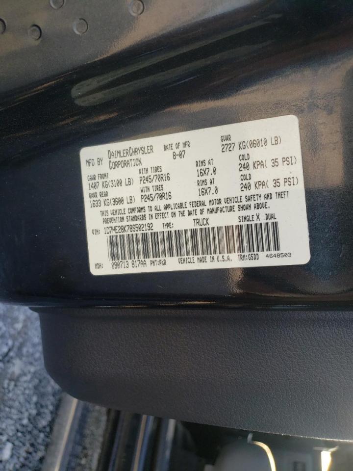 Photo 10 from auction – 2008 DODGE DAKOTA QUA with VIN 1D7HE28K78S502192