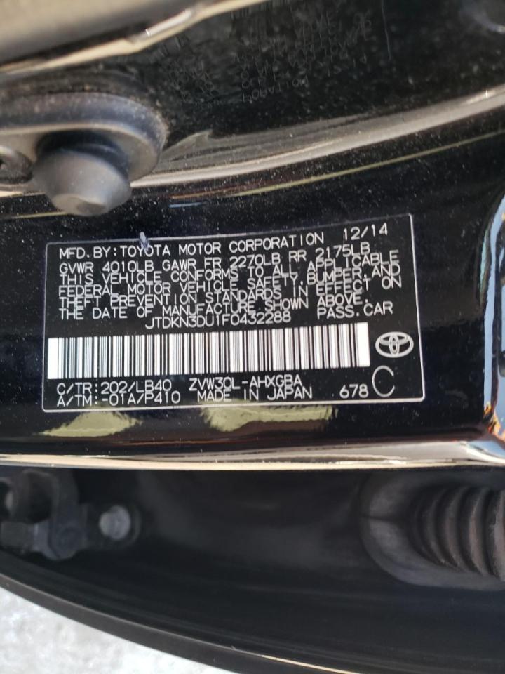 Photo 10 from auction – 2015 TOYOTA PRIUS with VIN JTDKN3DU1F0432288