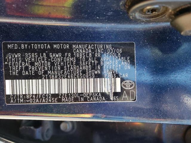 Zdjęcie 10 z aukcji – 2006 TOYOTA COROLLA CE z VIN 2T1BR32E46C650859