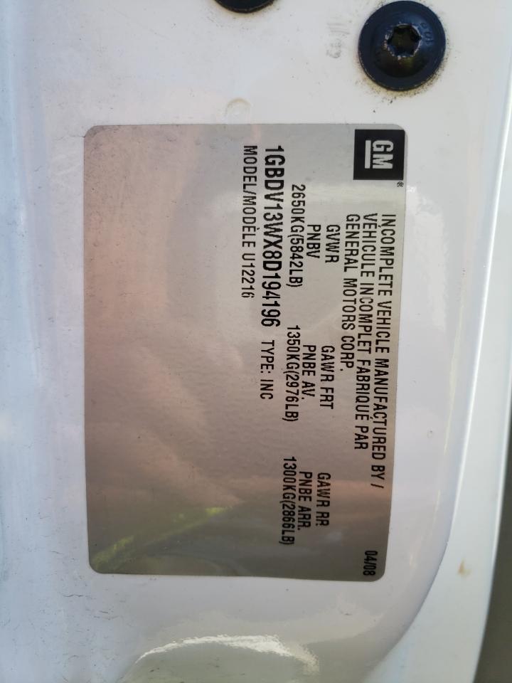 Photo 10 from auction – 2008 CHEVROLET UPLANDER I with VIN 1GBDV13WX8D194196