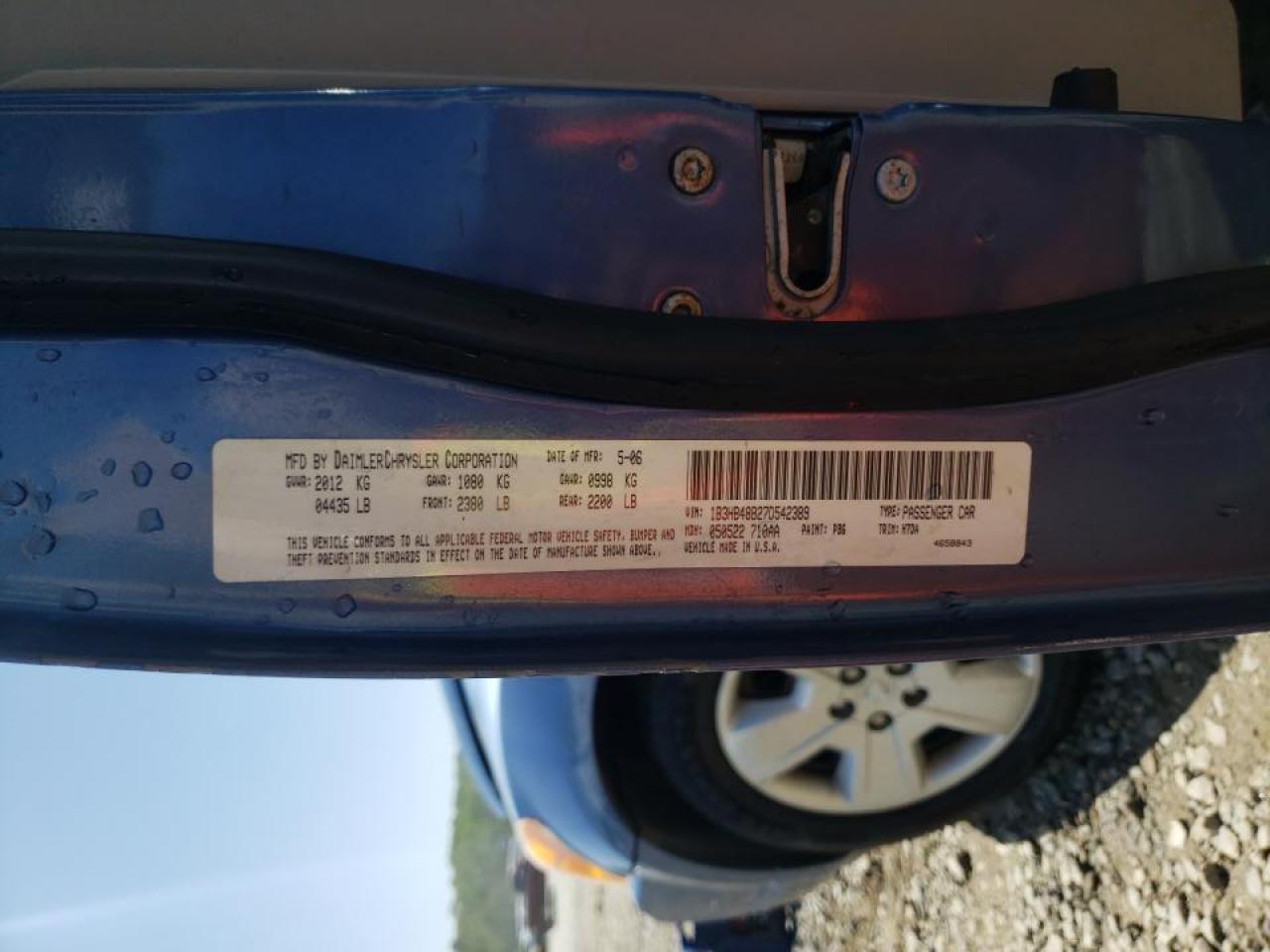 Photo 10 from auction – 2007 DODGE CALIBER SX with VIN 1B3HB48B27D542389