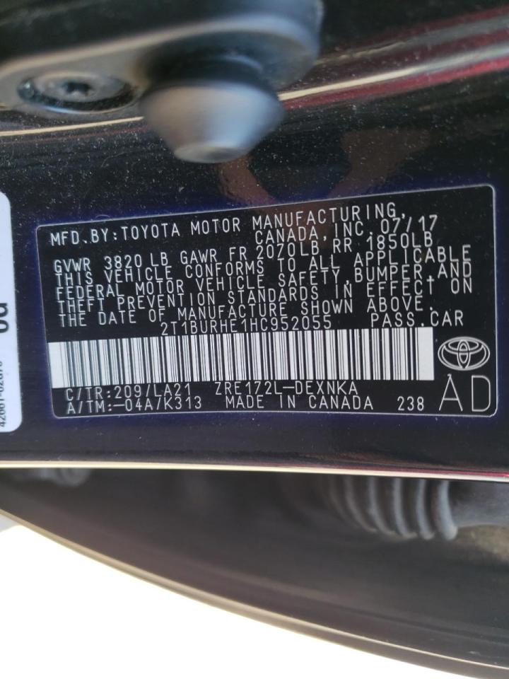 Photo 10 from auction – 2017 TOYOTA COROLLA L with VIN 2T1BURHE1HC952055