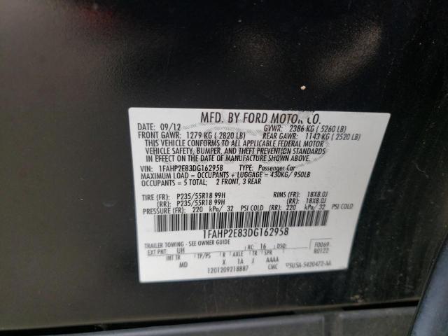Photo 10 from auction – 2013 FORD TAURUS SEL with VIN 1FAHP2E83DG162958