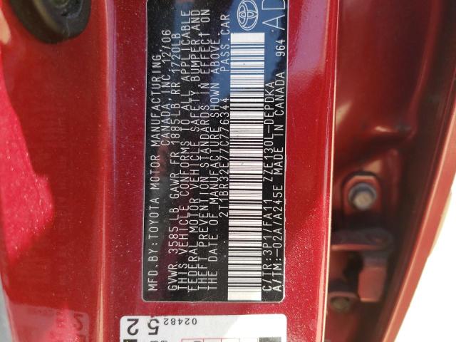 Photo 10 from auction – 2007 TOYOTA COROLLA CE with VIN 2T1BR32E77C776344