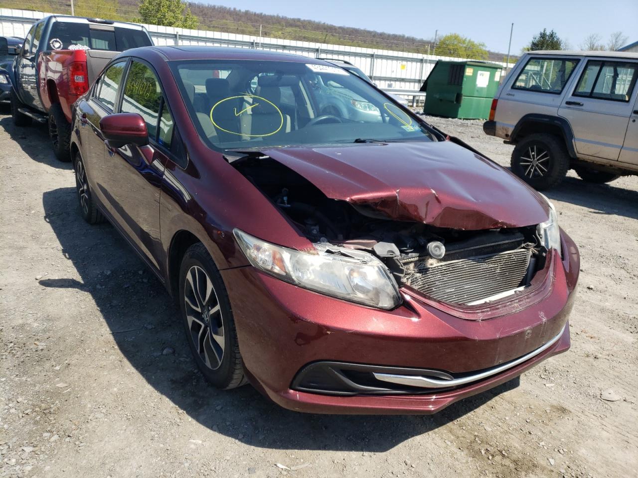 HONDA CIVIC EX 2015 with VIN 19XFB2F87FE219664 - Photo from auction