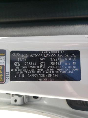 Photo 10 from auction – 2020 KIA FORTE FE with VIN 3KPF24AD9LE194424