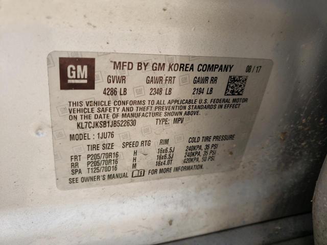 Photo 10 from auction – 2018 CHEVROLET TRAX LS with VIN KL7CJKSB1JB522630