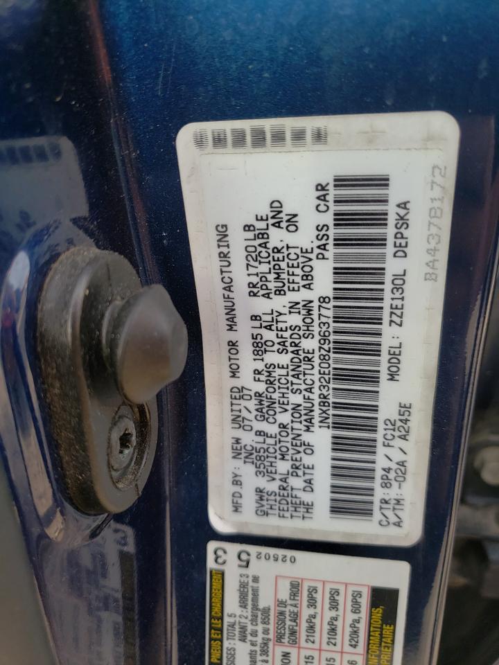 Photo 10 from auction – 2008 TOYOTA COROLLA CE with VIN 1NXBR32E08Z963778