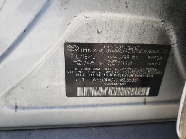 Photo 10 from auction – 2013 HYUNDAI SONATA SE with VIN 5NPEC4AC7DH695535