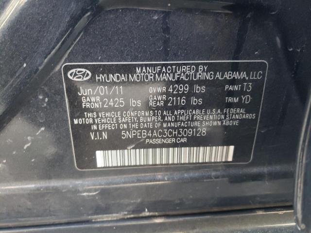 Photo 10 from auction – 2012 HYUNDAI SONATA GLS with VIN 5NPEB4AC3CH309128