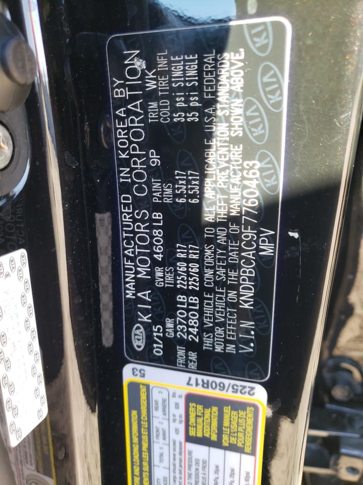 Photo 10 from auction – 2015 KIA SPORTAGE L with VIN KNDPBCAC9F7760463