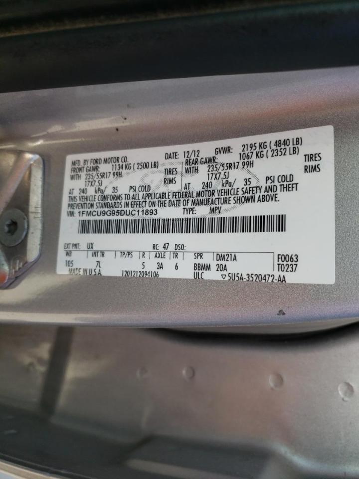 Photo 10 from auction – 2013 FORD ESCAPE SE with VIN 1FMCU9G95DUC11893